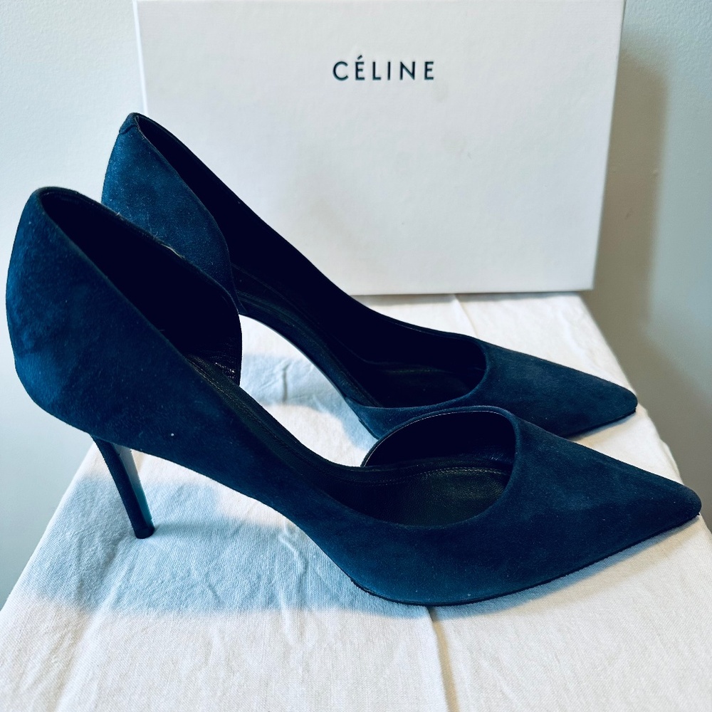 CELINE Suede D’Orsay Pumps, Women’s Size 41